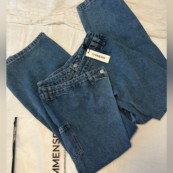 Commense Cross-Front Wide-Leg Jeans NWT - Picture 4 of 4